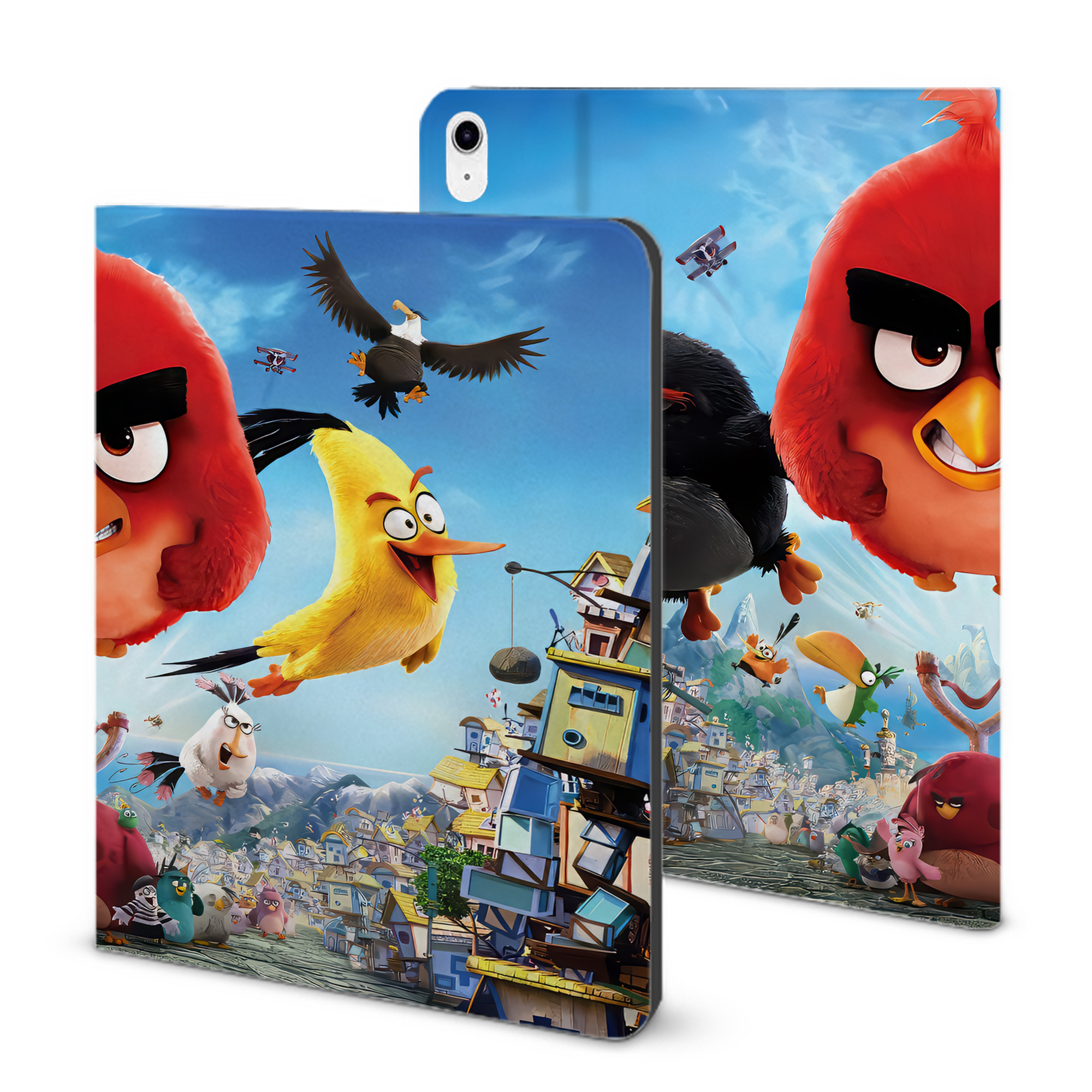 （画像用） Angry Birds アングリーバード IPad ケース ブック型 PUレザー TPU 耐衝撃 軽量 薄型 ペン収納なし 全面保護 IPad 各モデル対応
